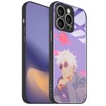 Akatxezy Cute Satoru_Gojo JJK Glossy Phone Case for Anime Fans - Tempered Glass Silicone Cover, Manga Design Character Shell for iPhone 16 Pro Max