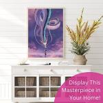 Modern Merch Anime Diamond Art Kits for Adults Spirited Away Dragon, 5D Diamond Painting for Adults, DIY Anime Wall Art, Purple Cross Stitch Gem Art, Full Round Drill 12x16in