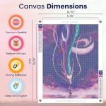 Modern Merch Anime Diamond Art Kits for Adults Spirited Away Dragon, 5D Diamond Painting for Adults, DIY Anime Wall Art, Purple Cross Stitch Gem Art, Full Round Drill 12x16in