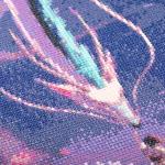 Modern Merch Anime Diamond Art Kits for Adults Spirited Away Dragon, 5D Diamond Painting for Adults, DIY Anime Wall Art, Purple Cross Stitch Gem Art, Full Round Drill 12x16in