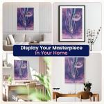 Modern Merch Anime Diamond Art Kits for Adults Spirited Away Dragon, 5D Diamond Painting for Adults, DIY Anime Wall Art, Purple Cross Stitch Gem Art, Full Round Drill 12x16in