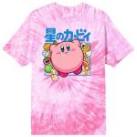 Bioworld Kirby Kanji Character Adult Pink Tie Dye Short Sleeve Tee - Medium