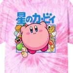 Bioworld Kirby Kanji Character Adult Pink Tie Dye Short Sleeve Tee - Medium
