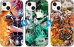 TNOLTK 3D iPh 15 Plus Case Anime Motion Anime Phone Case Shockproof Soft TPU Anti-Scratch Non-Slip Japanese Manga Case for iPh 15 Plus