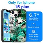 TNOLTK 3D iPh 15 Plus Case Anime Motion Anime Phone Case Shockproof Soft TPU Anti-Scratch Non-Slip Japanese Manga Case for iPh 15 Plus