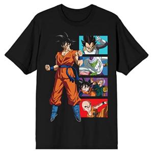 Dragon Ball Super Goku Character Panels Men’s Black T-shirt-3XL