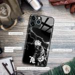Satoru-Gojo Anime Silicone Glass Glossy Phone Case - Manga Pattern Art, Durability and Stylish for iPhone 14