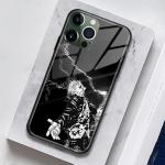 Satoru-Gojo Anime Silicone Glass Glossy Phone Case - Manga Pattern Art, Durability and Stylish for iPhone 14