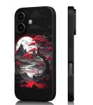 FEWGEY for iPhone 16 Case Anime Compatible with Magsafe, Silicone Black Cute Japanese Anime Design Magnetic Shock Proof Heavy-Duty Protection Phone Case for Men Boys Women Girls