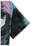 Verdusa Men's Tie Dye Short Sleeve Round Neck Tee Top Black Purple M