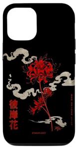 Higanbana or Red Spider Lily in 90s Harajuku Aesthetic Style Case for iPhone 12/12 Pro