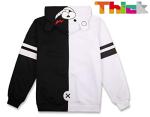 GK-O Anime Monokuma Black White Bear Hoodies Anime Cosplay Costume Zipper Unisex Jacket Uniform (Asian Size XXX-Large)