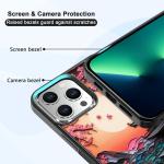 TARDAY Anime Phone Case Compatible with iPhone 15 Japanese Cherry Blossom Pattern Case Protective Shockproof Slim Case（Black）