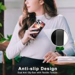 TARDAY Anime Phone Case Compatible with iPhone 15 Japanese Cherry Blossom Pattern Case Protective Shockproof Slim Case（Black）