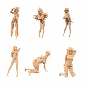 ZEDACAKAI (3 Pcs 1/43 Figure Sexy Big Breasts Girl Anime Character Model Miniature Need to Be Colored by Yourself