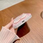 XXYUIKEZI for iPhone 15 Kawaii Cartoon Cute Pink Phone Case，Built-in Makeup Mirror for Women Girls, Soft Transparent Protective Pink Phone Case