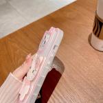 XXYUIKEZI for iPhone 15 Kawaii Cartoon Cute Pink Phone Case，Built-in Makeup Mirror for Women Girls, Soft Transparent Protective Pink Phone Case