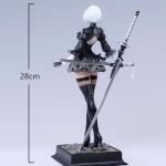 MABAIUDE 2B Figure 2B Statue - 28cm 2Byorha Figure Model Heads and Accessories Replaceable, 1/6 Scale Desktop Decoration Collectible Figurine Gifts for Fans