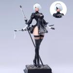 MABAIUDE 2B Figure 2B Statue - 28cm 2Byorha Figure Model Heads and Accessories Replaceable, 1/6 Scale Desktop Decoration Collectible Figurine Gifts for Fans