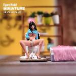RoofWorld Painted Miniatures 1/18 1/24 1/64 1/43 1/87 Scale Toilet Anime Girl Scene Props Figure Dolls Unpainted Model for Cars Vehicles (Painted, 1/24 Scale)