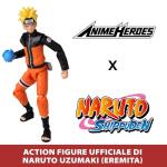 BANDAI Anime Heroes Naruto Action Figure in Sage Mode - 17cm Tall with Extra Hands and Accessories | Naruto Shippuden Action Figure for Boys and Girls