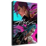 Jinx & Vi Arcane Anime Canvas Wall Art 24x36