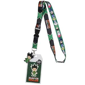 Hunter x Hunter Anime ID Badge Holder Lanyard w/Gon Freecss Rubber Pendant and Collectible Sticker