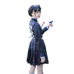 IOPBOT Adult Women Kanao Cosplay Costume Anime Kimonos Cloak Robe Uniform Skirt Halloween Outfit with Headwear Earrings (Black,2XL)