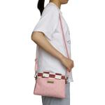 Demon Slayer Nezuko Metal Badge Women's Pink Crossbody Handbag