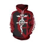 CHLOBLOM Edward Elric Cosplay Costume 3D Hoodie Zipper Jacket Pullover Sweatshirt (XX-Large, Color 2)