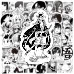 Kids Anime Stickers Mixed Pack, 100pcs Black and White Cartoon Characters Decals Movie Decorative Sticker for Kids Teens Waterproof Stickers for Water Bottle Laptop Luggage Helmet Skateboard Guitar