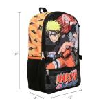 Bioworld Naruto Anime Character Print Orange and Black 5-Piece Backpack Set For Boys