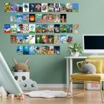 Pounchi Cute Anime Poster Wall Collage Set (50 Pcs 4 x 6 Inch with Glue Dots) Cartoon HD Aesthetic Posters Prints Artworks for Room Bedroom Club Wall Art Decor for Teens Kids