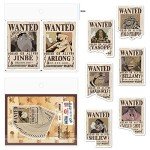 80pcs Anime Pirate Wanted Poster Stickers