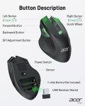 Acer 2.4GHz Wireless Ergonomic Mouse for Laptops