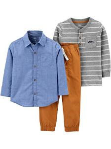 Carter's Baby Boys' 3-Piece Playwear Set, Chambray