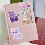 50 Cute Cartoon Space Cat Stickers Set