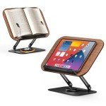 Adjustable 360° Book Stand with Elastic Clips