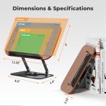 Adjustable 360° Book Stand with Elastic Clips