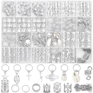 259 Pcs Silver Hair Jewelry and Accessories Set
