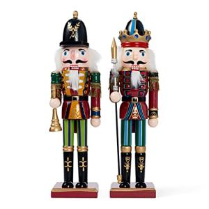 2-Piece Wooden Nutcracker Soldier Christmas Decorations