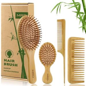 Bamboo Hair Brush Set for All Hair Types