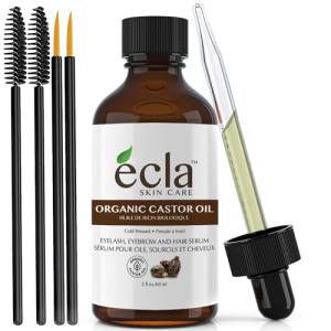 Organic Cold-Pressed Castor Oil 60mL Glass Bottle