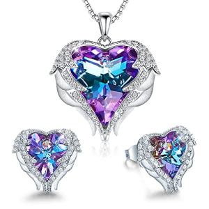 Elegant Heart Pendant Jewelry Set for Women