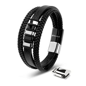 Stylish Adjustable Leather Bracelet for Men