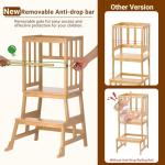 Soutien de cuisine pour enfants en bambou naturel