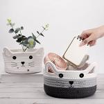 Panier de rangement chat en corde avec oreilles