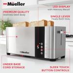 Toaster 4 Tranches en Acier Inoxydable avec Fonctions