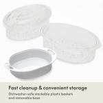 BELLA Double Food Steamer with Stackable Baskets