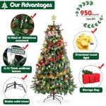 6ft Christmas Tree with Lights and Decorations